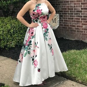 Hi-lo Floral Gown